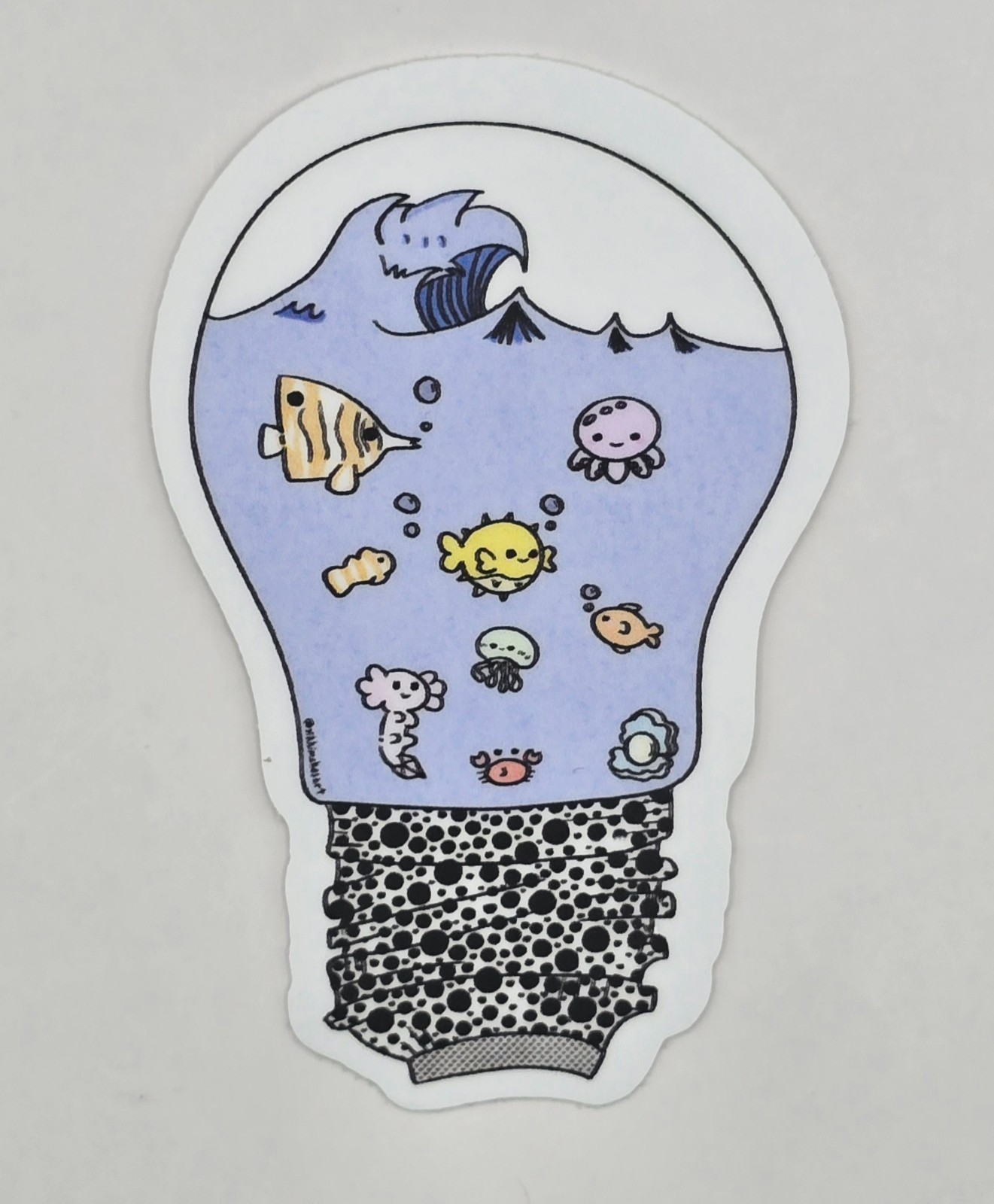 Ocean Light Bulb Sticker Cute Sea Life Aquarium Fish Kawaii Marine Art Decal