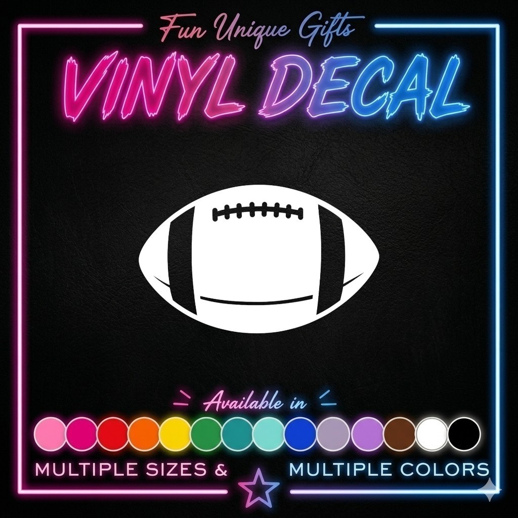 American Football Sports Vinyl Decal Choose Size/Color Car Sticker FREE SHIP