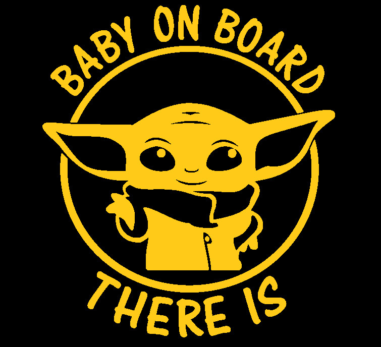 BABY YODA, GROGU, BABY ON BOARD, FULL, Decal Stickers for Cars, Window, Laptops