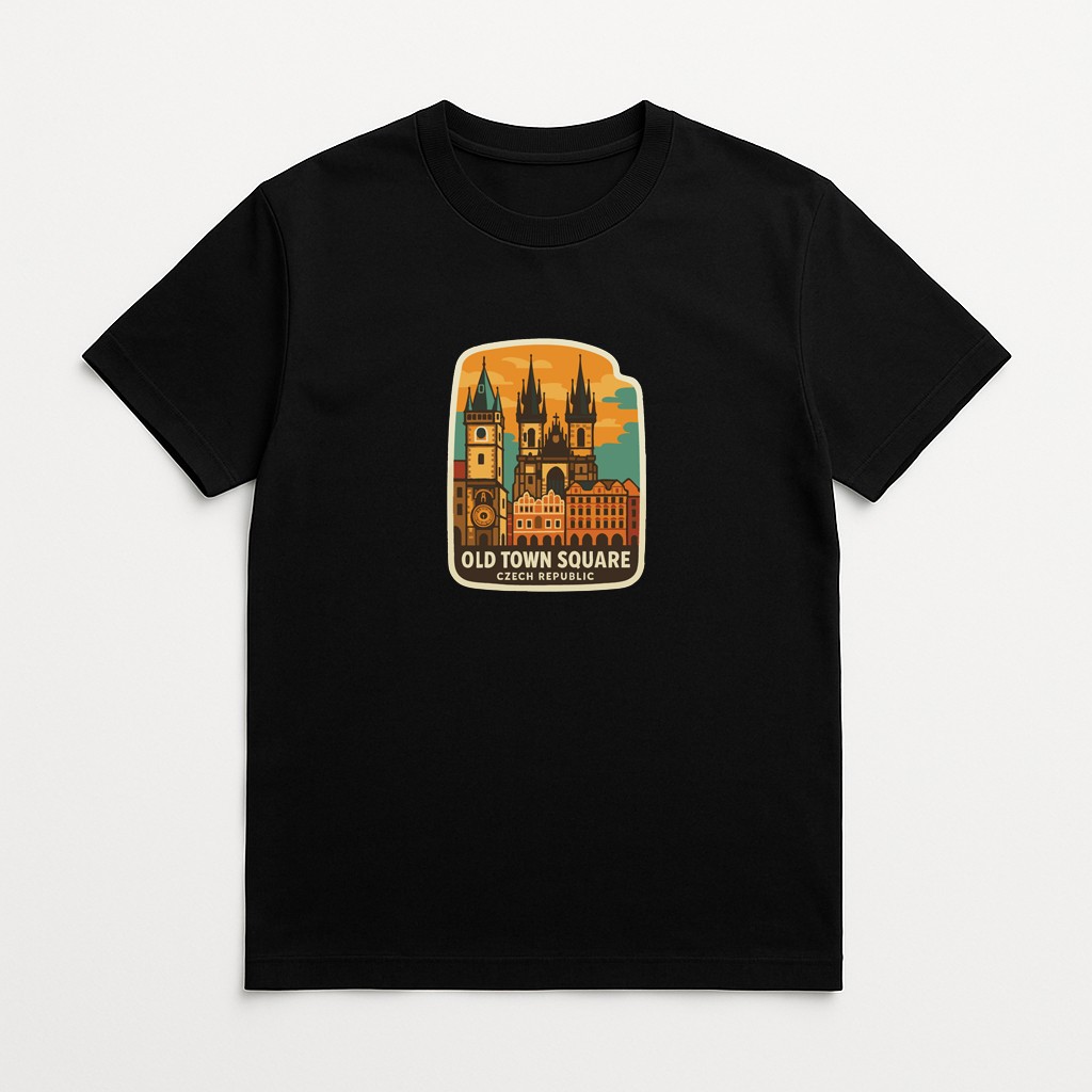 Old Town Square Czech Republic Iron On Heat Transfer Vinyl HTV Die-Cut Symbolic