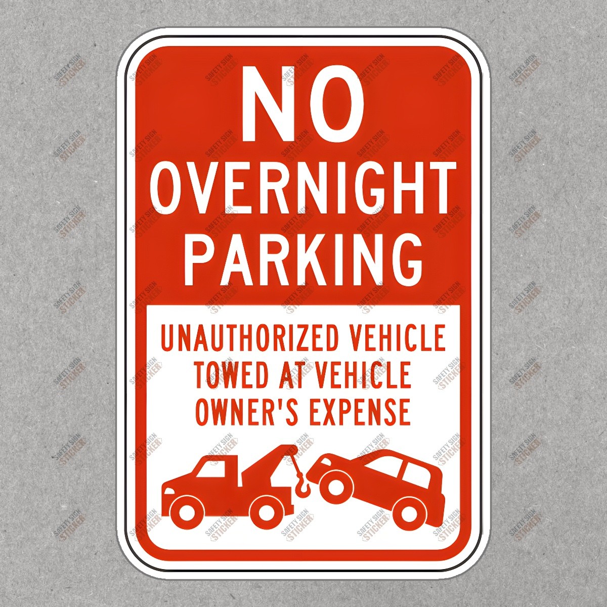 No Overnight Parking Sign Unauthorized Vehicles Towed Essential #721874