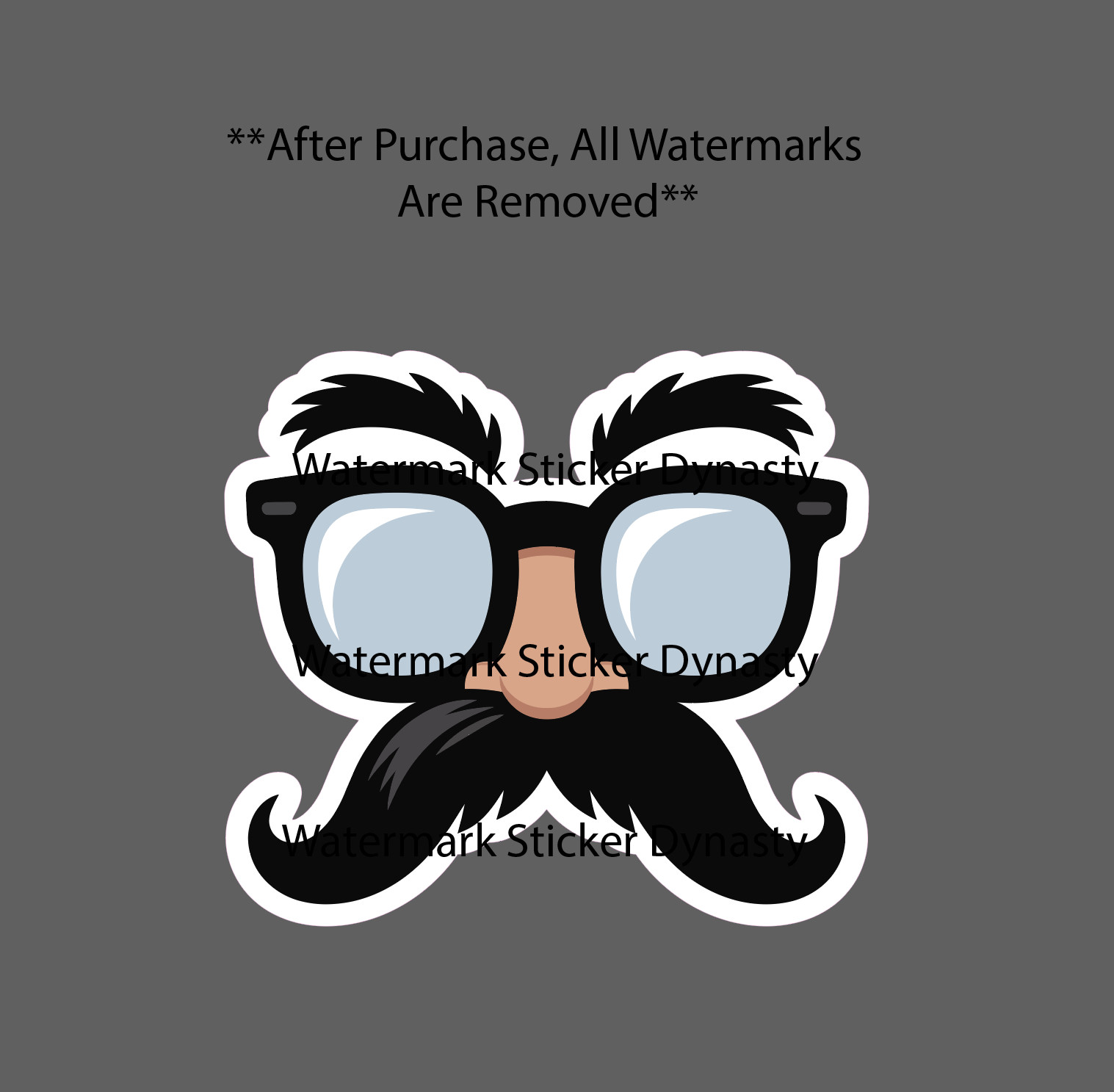 Mustache and Glasses Disguise Sticker Waterproof Decal Film Funny Humor Gift NEW