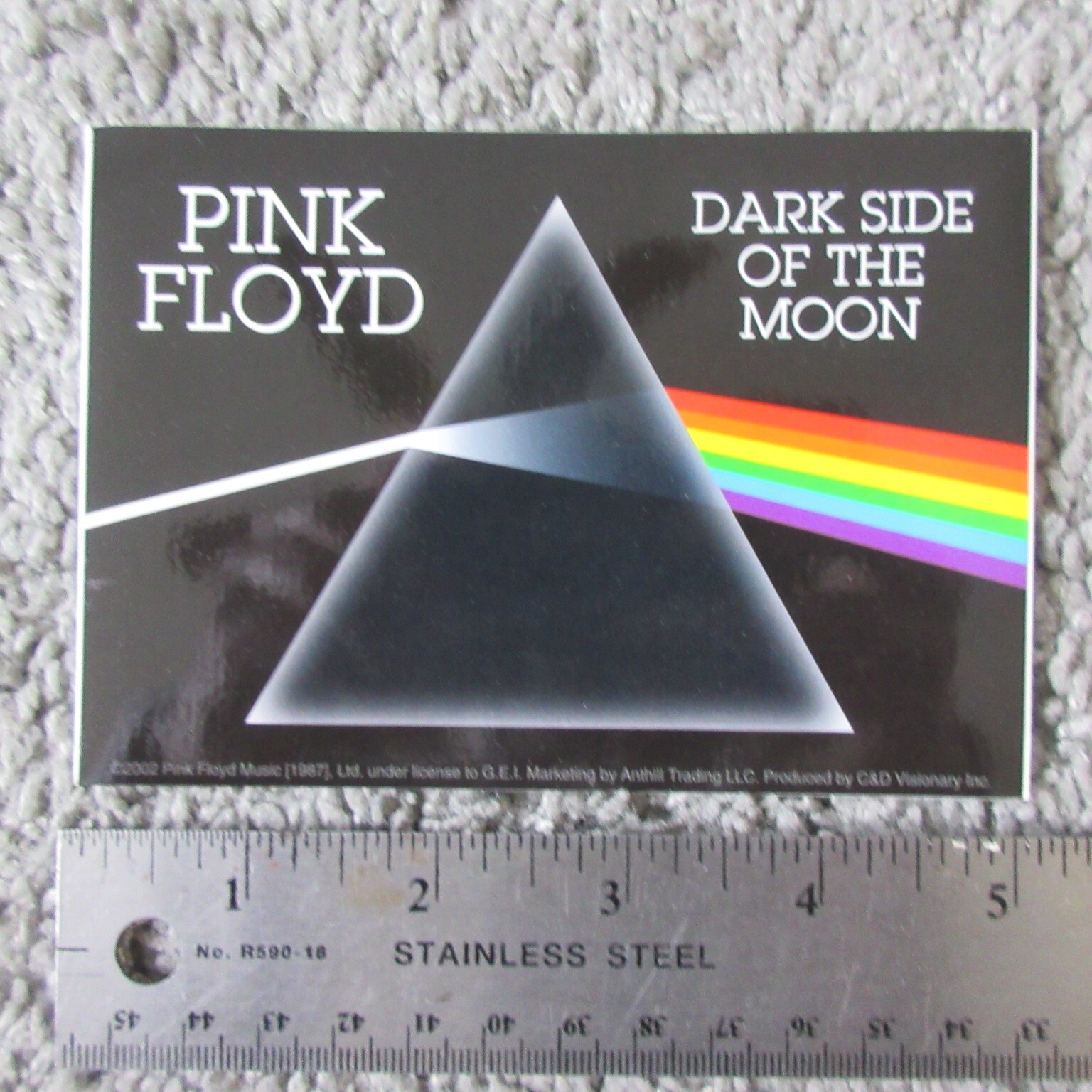 NEW VTG 2002 PINK FLOYD DARK SIDE 5″ STICKER 70s MUSIC ARTIST MUSIC BAND PROMO