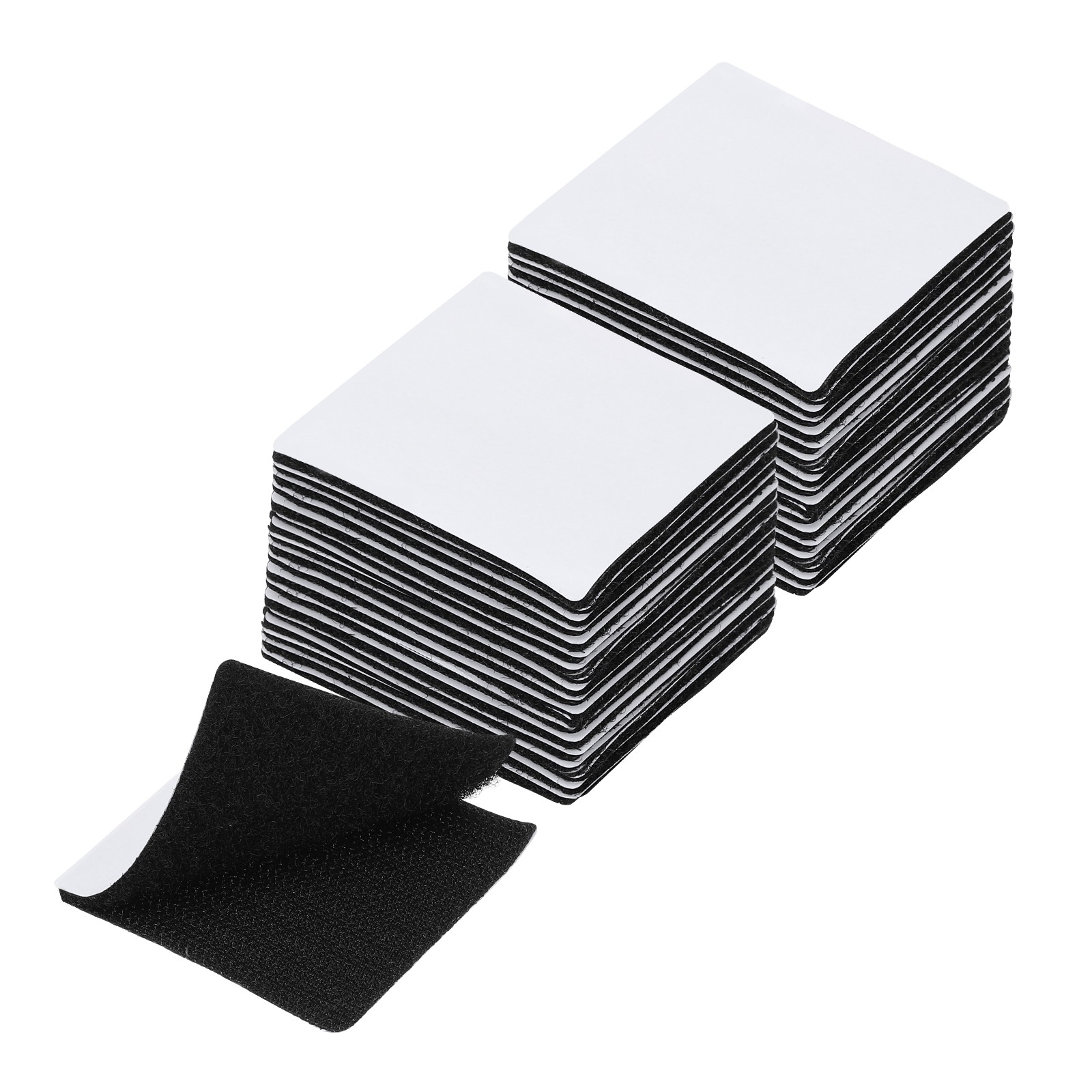 16 Set 2″x2″ Hook and Loop Dots Square Self Adhesive Tape Black