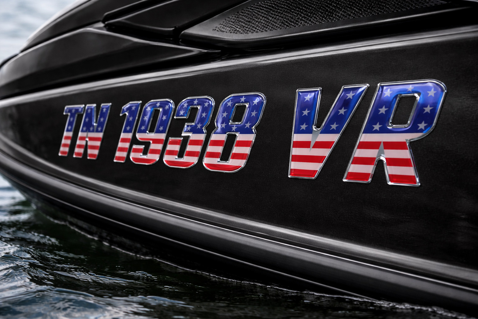 USA Flag Boat and Jet Ski Lettering Marine Grade Raised Registration Numbers