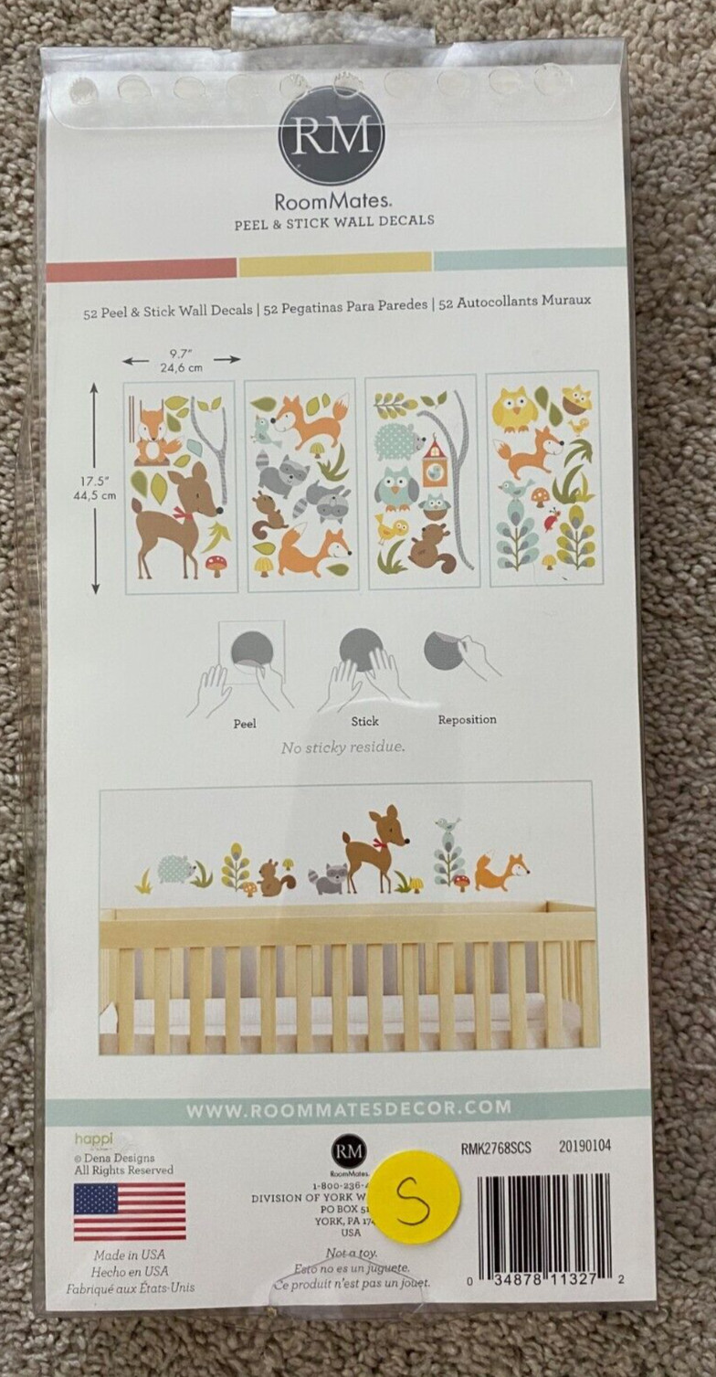 Roommates WOODLAND FRIENDS Animal Forest Wall Kids Decor NEW Peel & Stick Decals