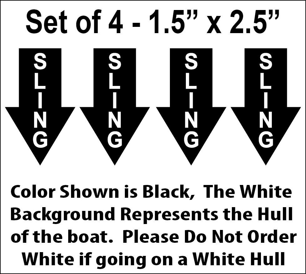 Set of 4 – 1.5″ x .2.5″ Sling Arrow Boat Decals
