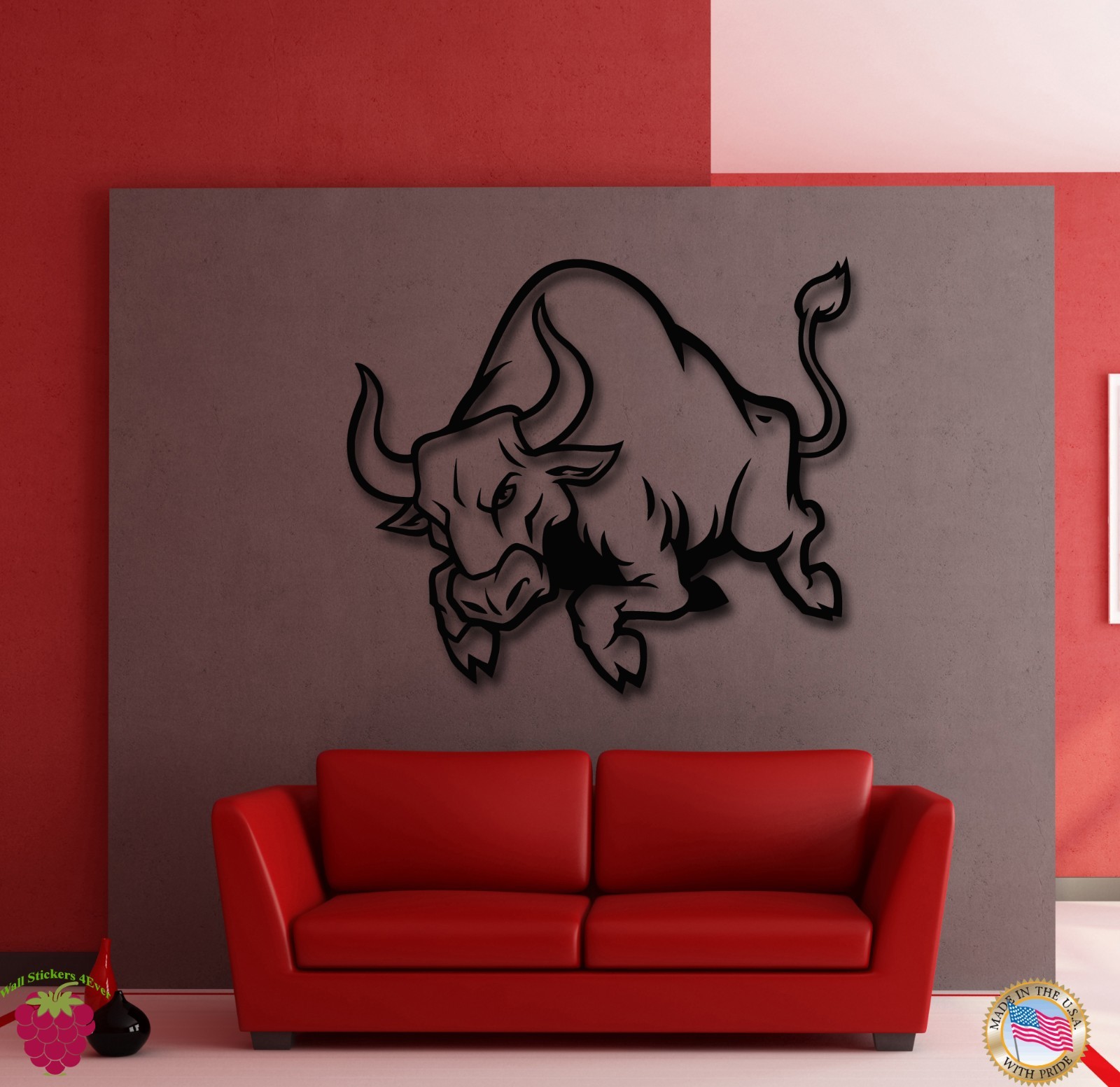 Wall Stickers Vinyl Decal Angry Bull Animal Corrida Spain Decor (z1863)