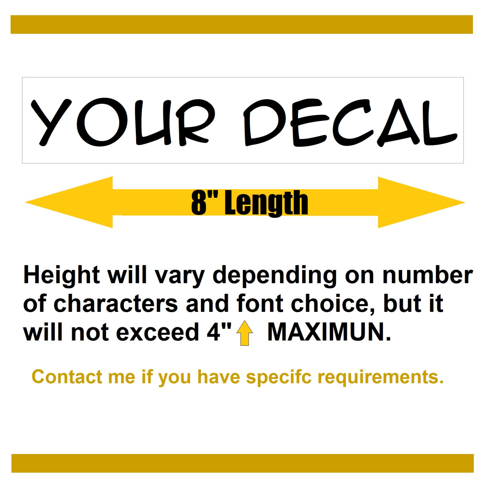 8″ Custom Personalized Vinyl Lettering Name Decal Sticker Car Window Tumbler (L8