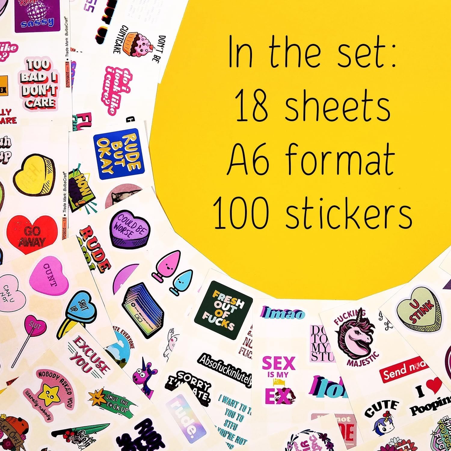100PCS High-Quality Crude Humor Stickers – Fun Gifts for Friends and Family