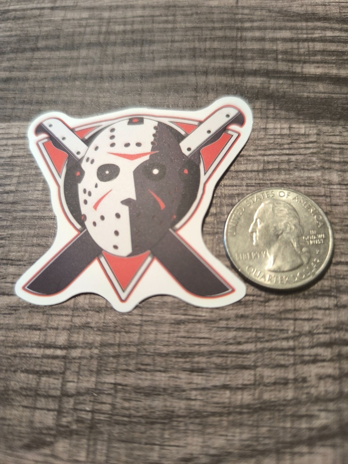 Jason X 2 Machates Sticker Halloween Horror Free SH Friday The 13th Knives Knife