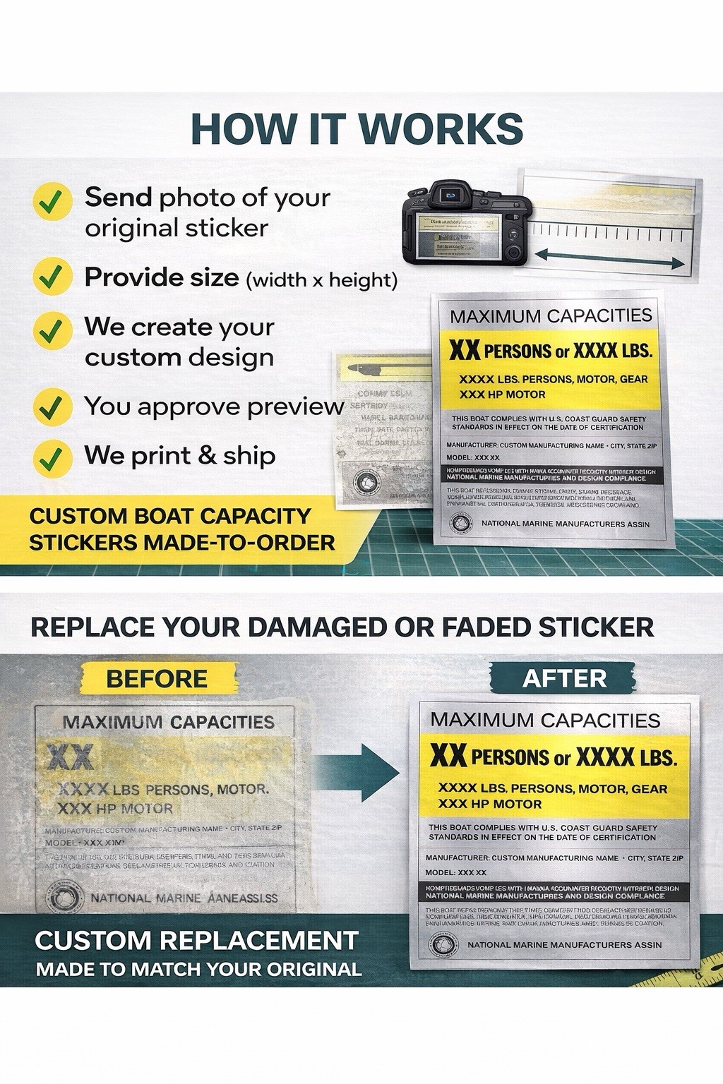 Custom Boat Capacity Sticker – Special Order