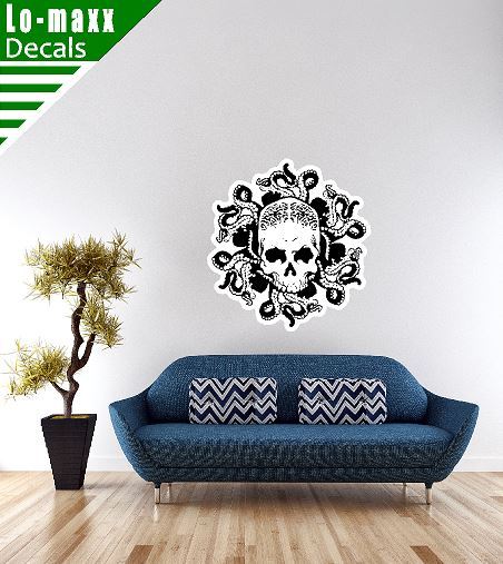 Octo-Skull Octopus Art Unique Original Custom Design Printed Vinyl Sticker
