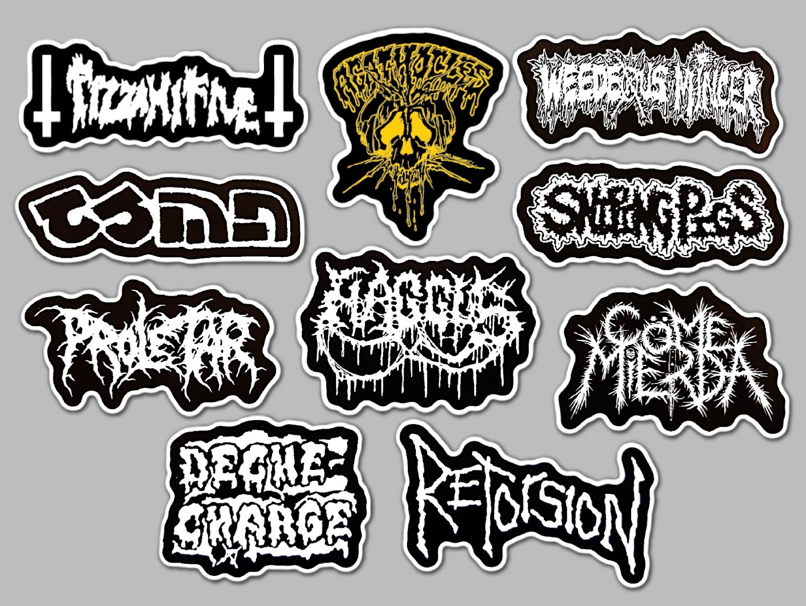 Grindcore Sticker Pack (QTY 10) SET 8 mince core gore agathocles haggus proletar