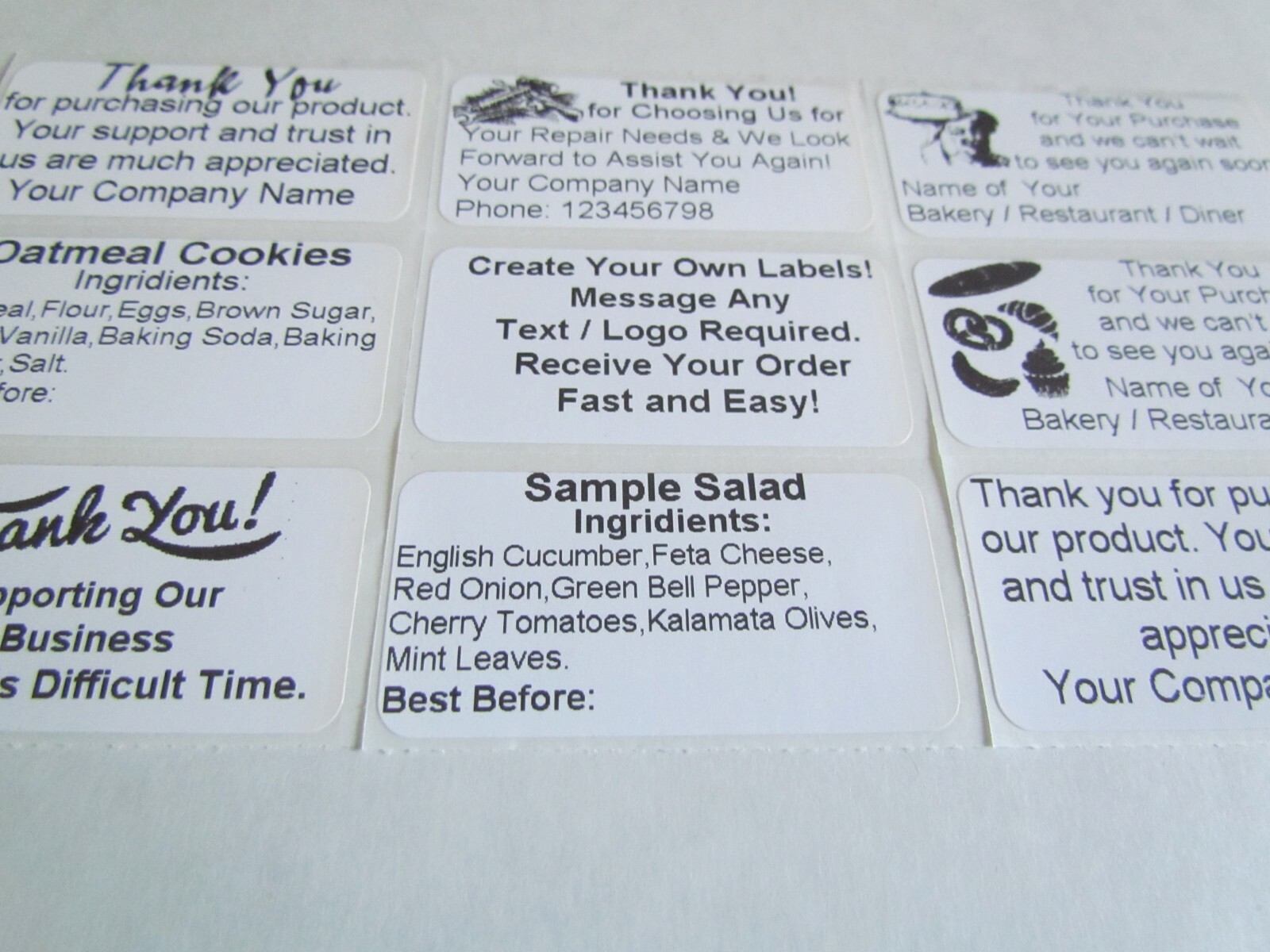 100 Custom Labels Stickers Personalized Tag 2″x1″ Shipping Business Inventory