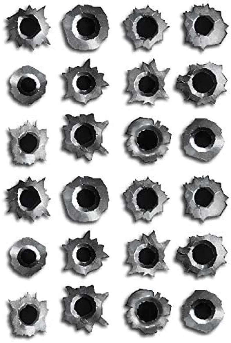 4″x8″ Bullet Hole Sticker Sheet gun shot decal realistic car truck window vinyl