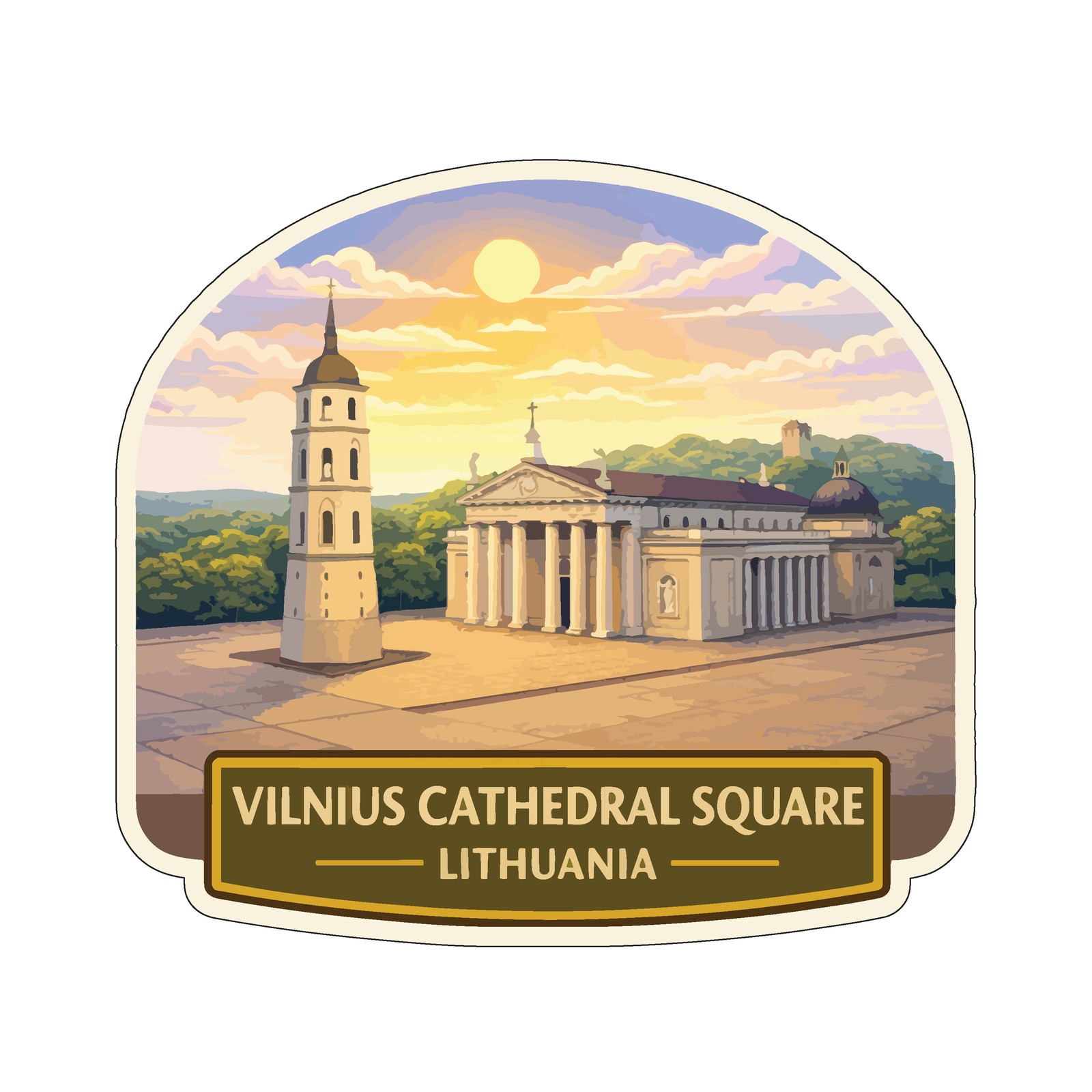 Vilnius Cathedral Square Lithuania Sticker Decal Vinyl Die-Cut World Heritage