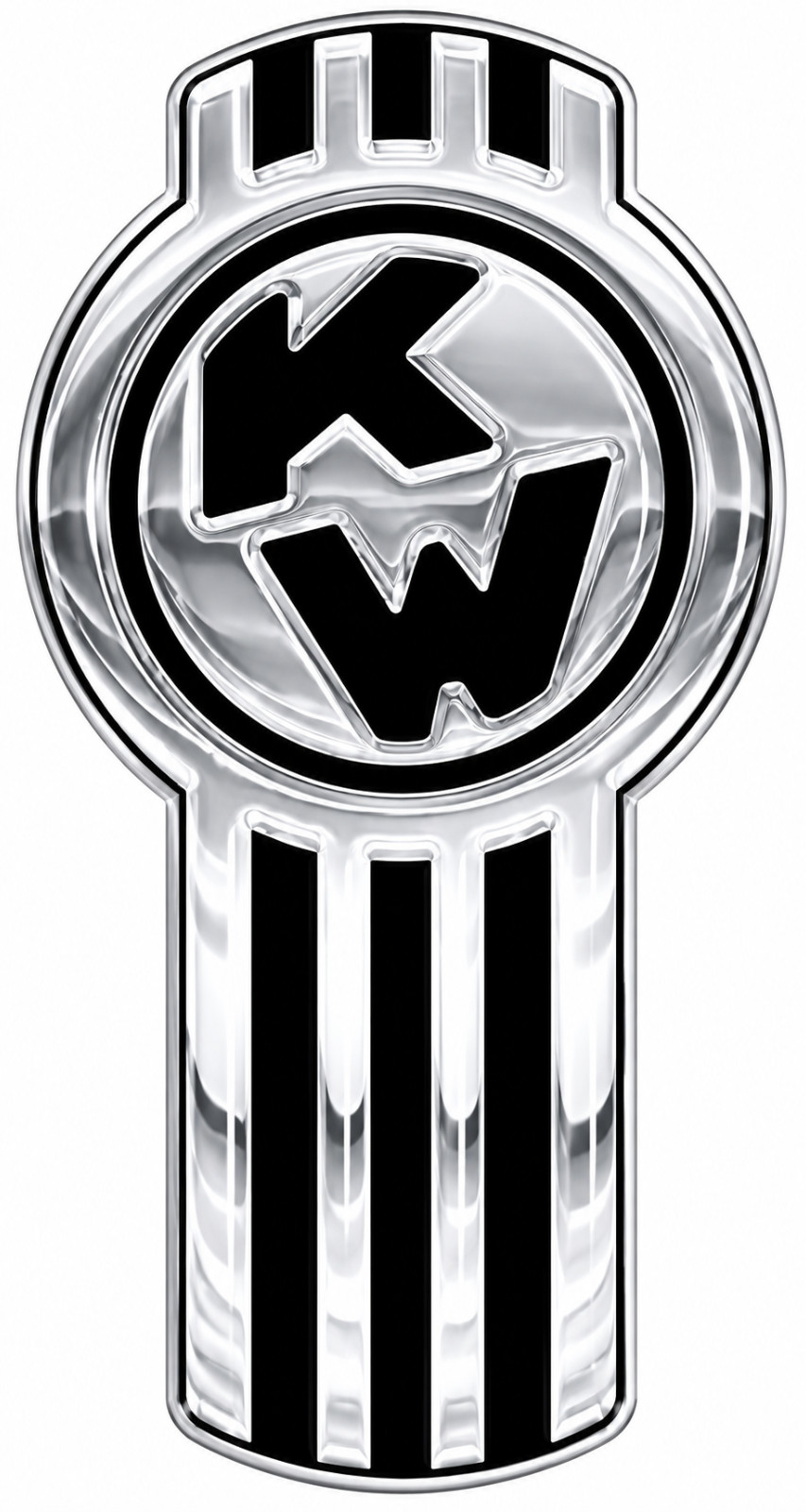 Kenworth Badge Version 2 Chrome Decal 5×2 Inch Semi Truck Door Window Sticker Em
