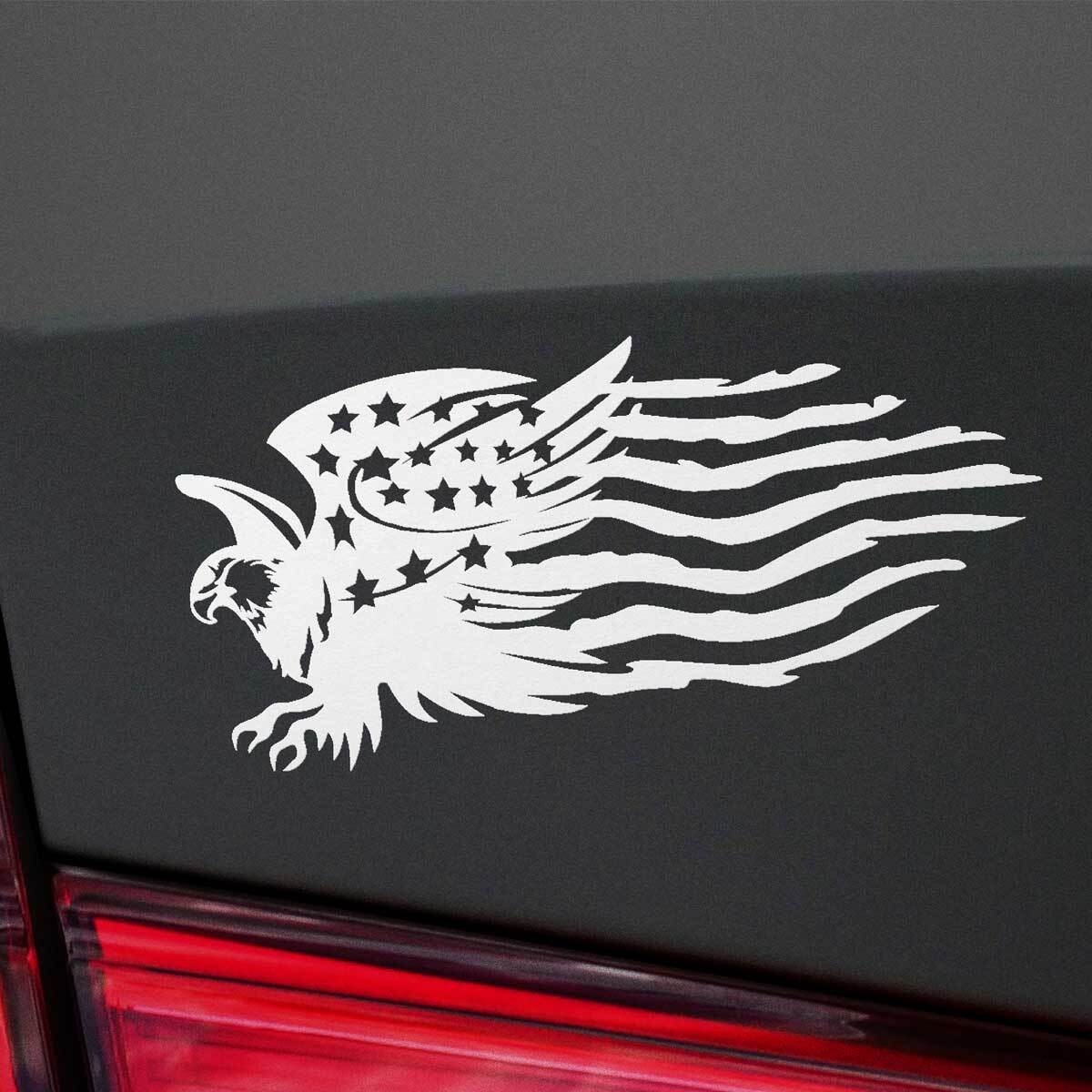 American Flag and Eagle Decal Sticker | Cars Windows Walls Laptops 7.8” x 4”