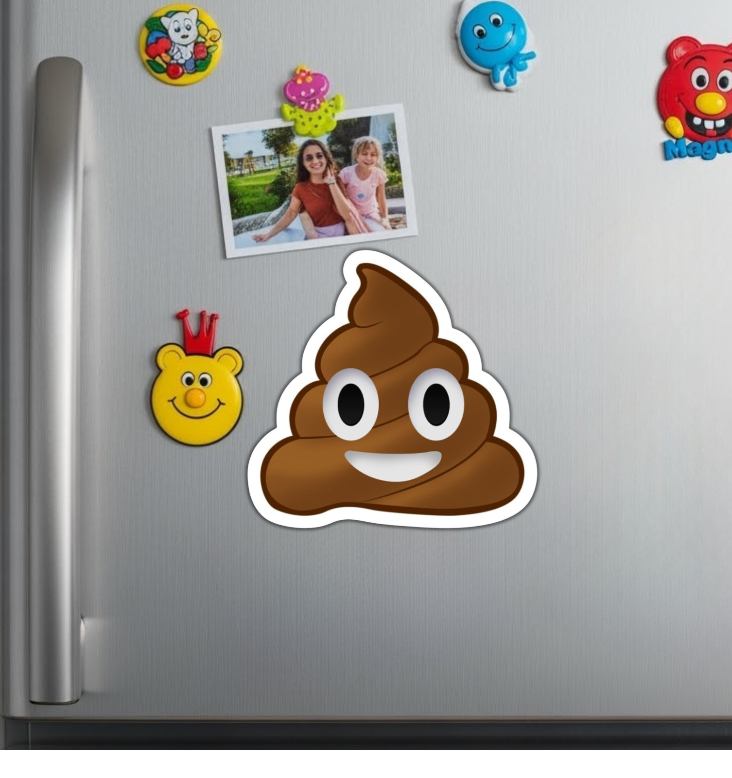 Poop Emoji Fridge Magnet or Laptop Sticker