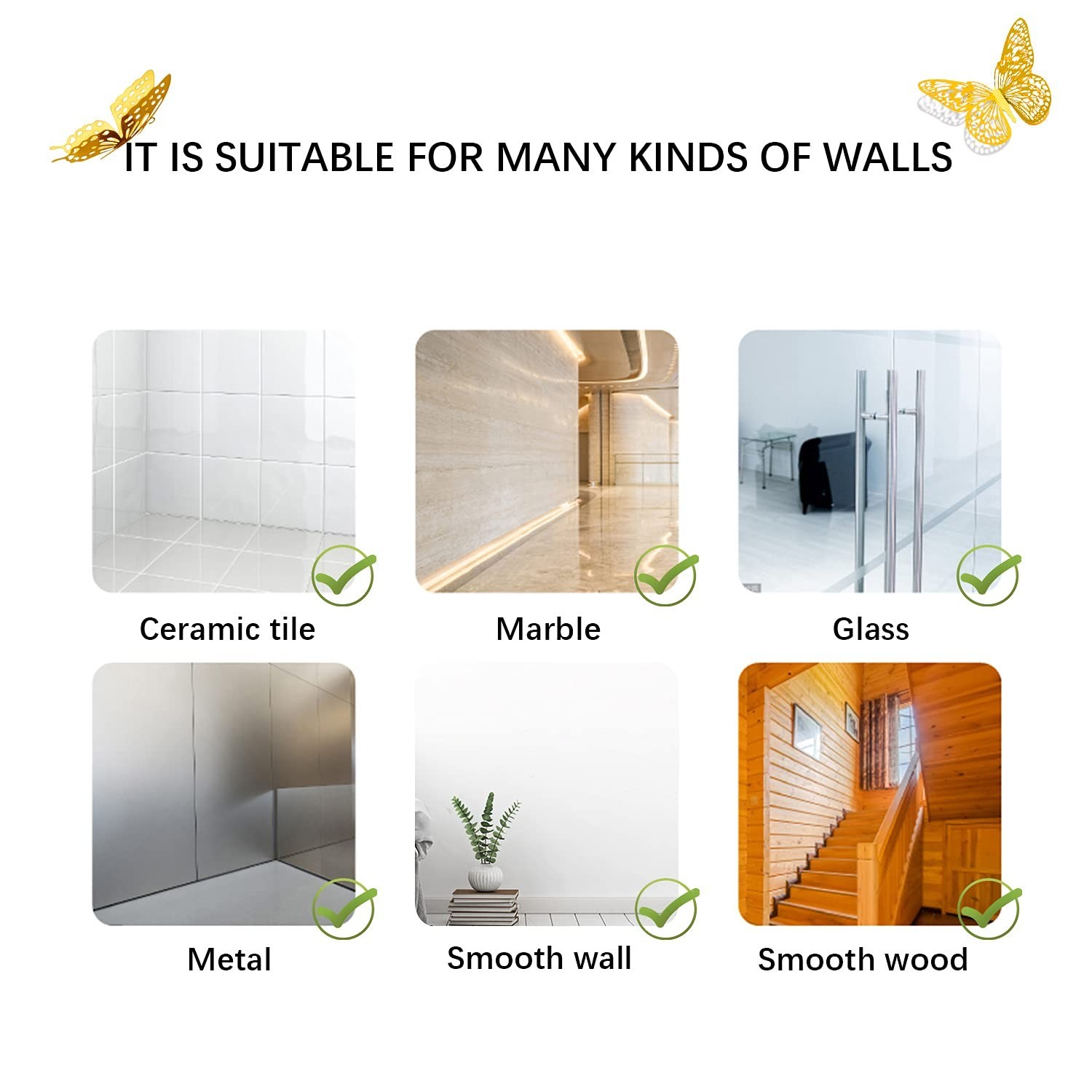 48 Pcs 3D Butterfly Wall Decor – Gold Decorations for Birthday & Party, Removabl