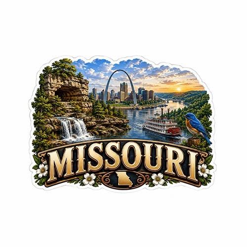 Missouri Vinyl Decal Sticker Mountains State Souvenir Travel Gift A
