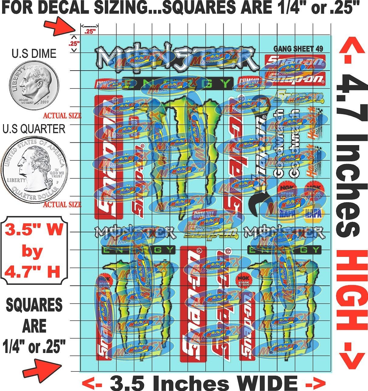 White Vinyl Sticker Sheet 49 -R/C MODEL Decal fits 1/24-1/16 Scale traxxasaxial