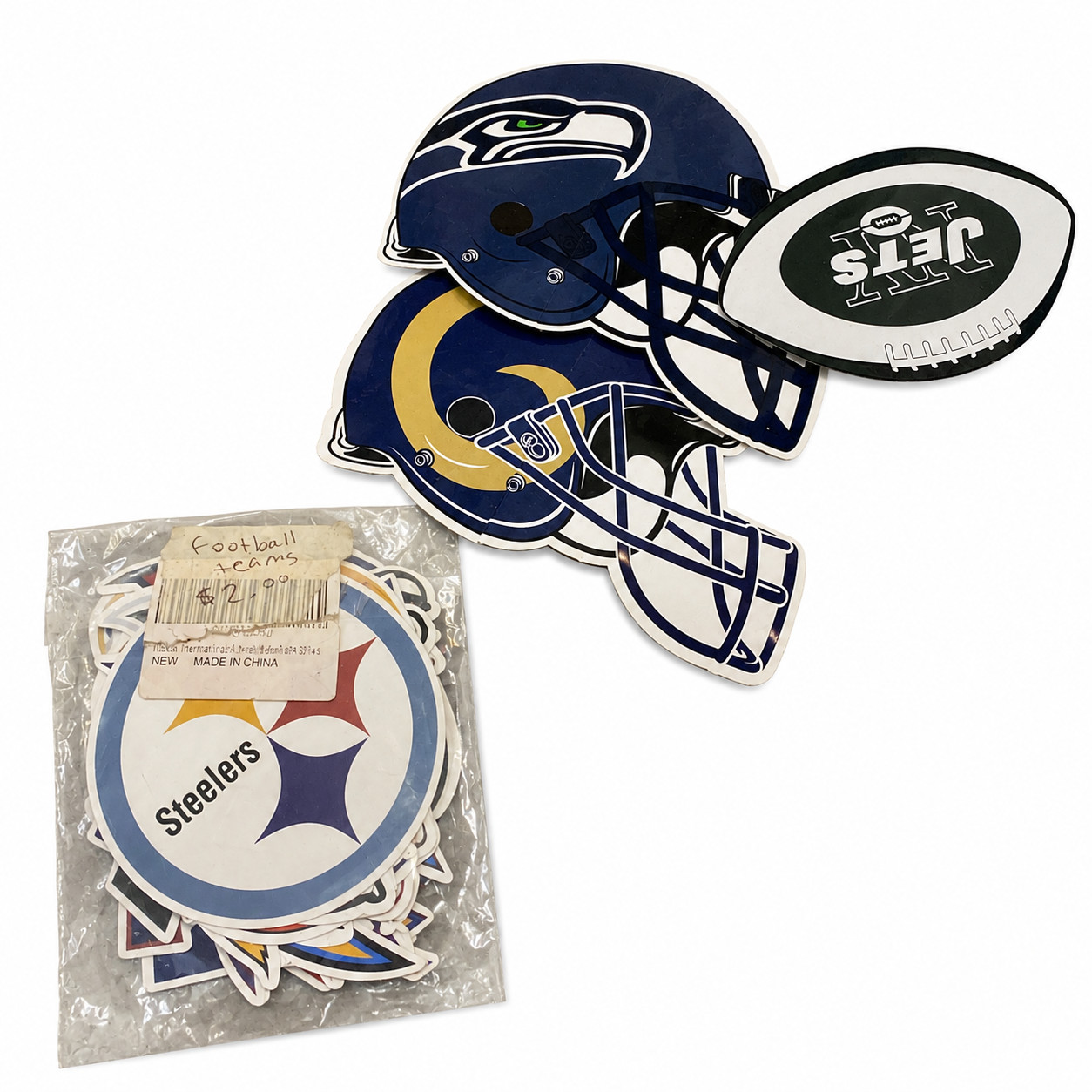 32 NFL Teams Logo Decal Vinyl Stickers Set for Skateboard Laptop + Bonus VTG