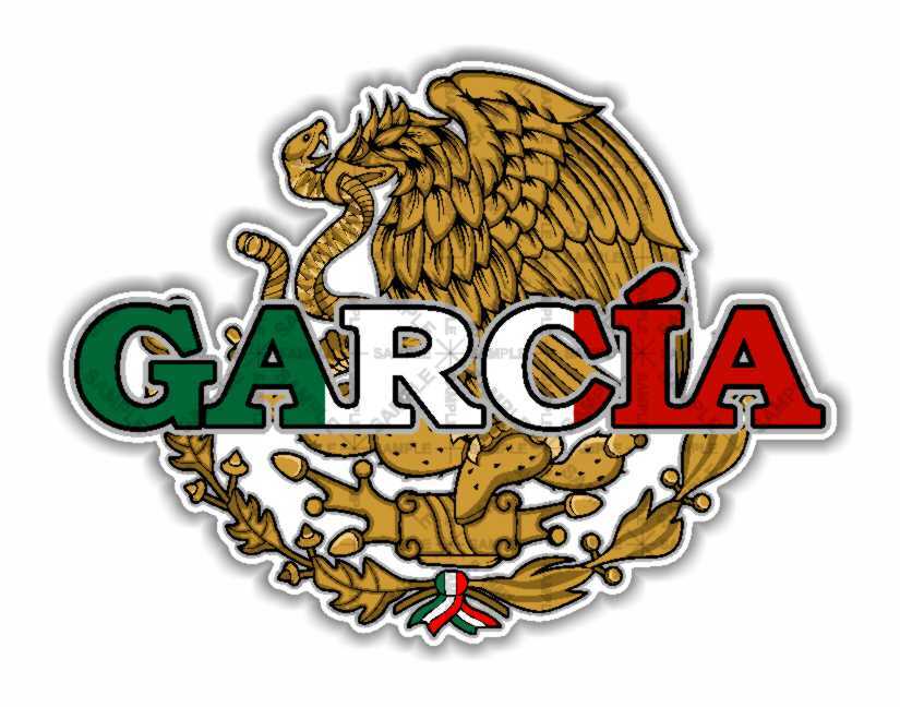 Garcia Mexico Last Name Apellido Surname Precision Cut Decal