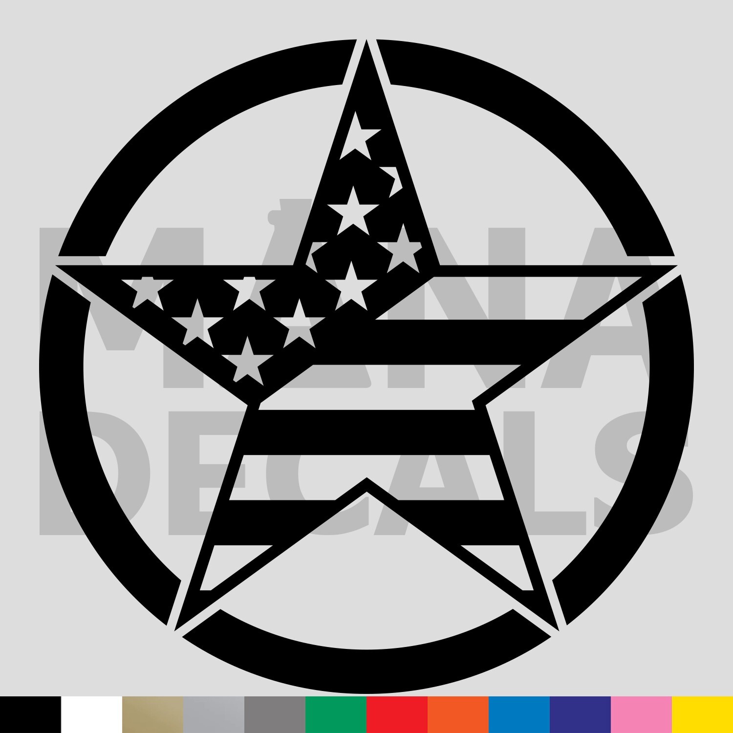 USA Flag Star Emblem Vinyl Die Cut Decal Sticker – Army Military United States