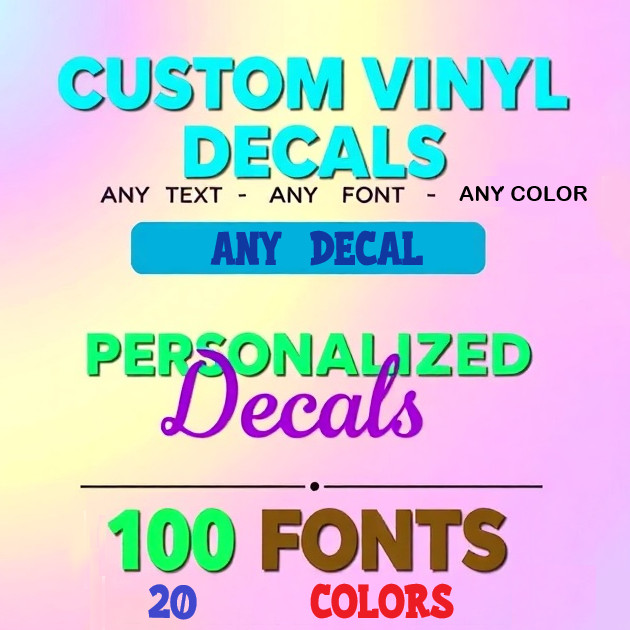Custom Text Vinyl Lettering Sticker Decal Personalized -ANY TEXT – ANY NAME-