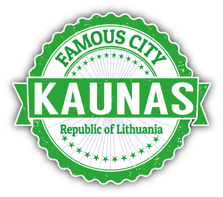 Kaunas City Lithuania Grunge Travel Stamp Car Bumper Sticker Decal