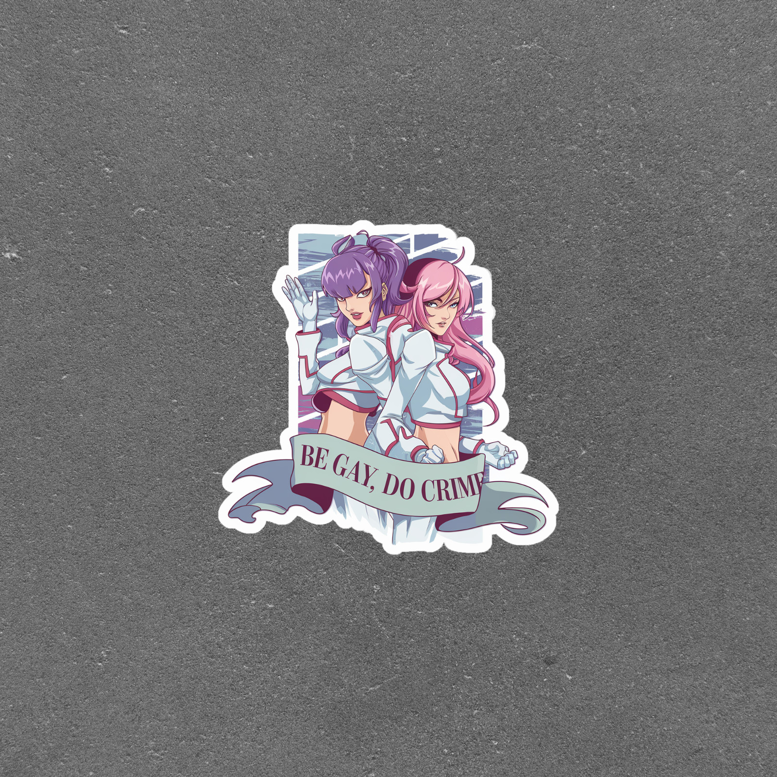Be Gay Do Crime Anime Sticker – Lesbian Couple Matching Outfits #6091
