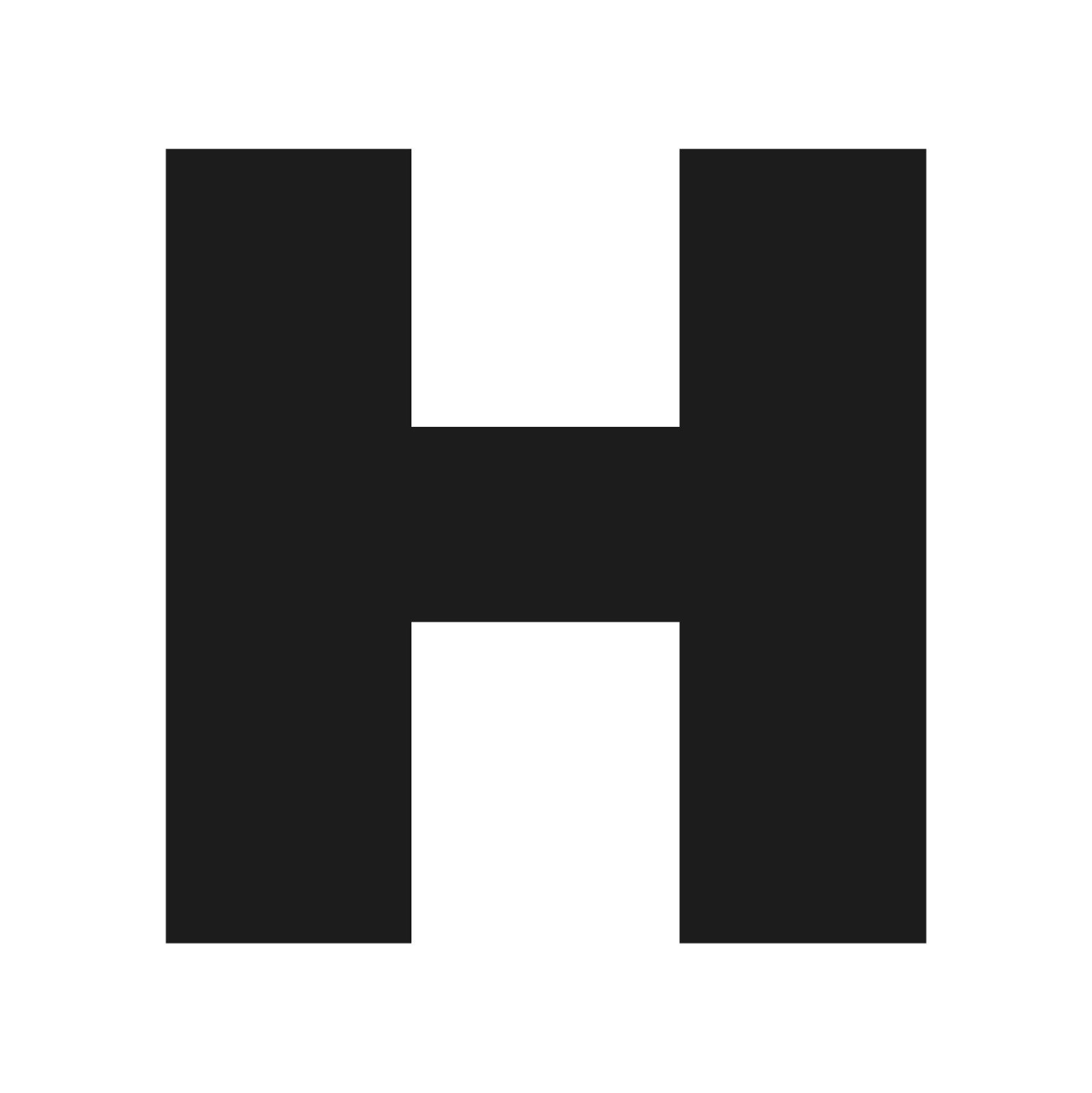 Letter H Initial Arial Black font Vinyl Sticker Decal Monogram Diploma