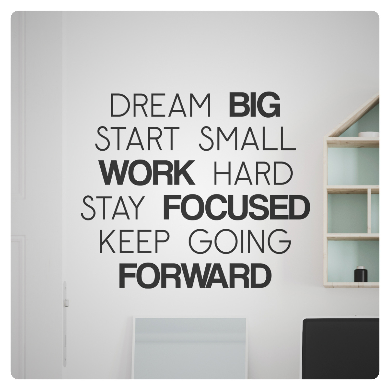 Dream Big Start Small Inspirational Wall Decal Sticker Quote Vinyl Decor