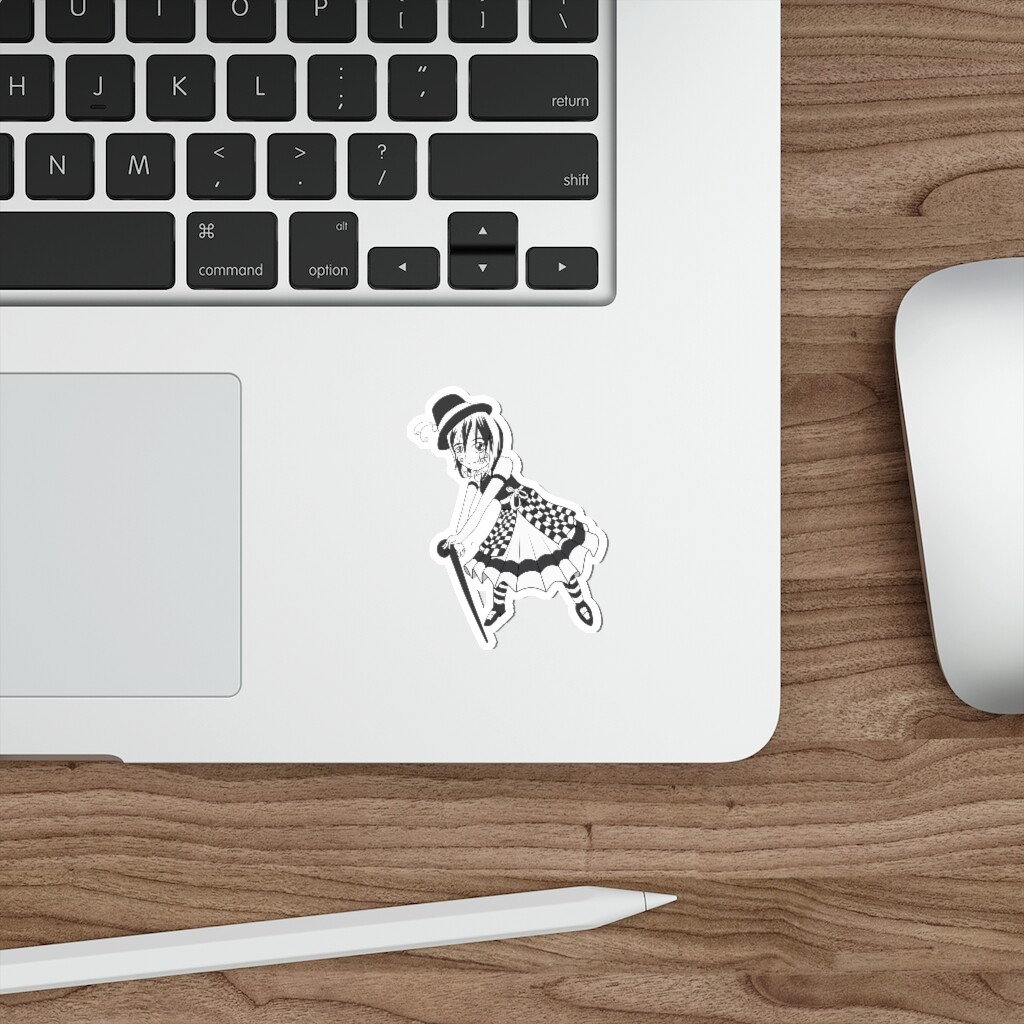 BW 60s Anime Girl Die-Cut Stickers
