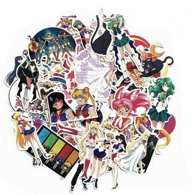 SAILOR MOON 12+ Stickers [A] ~ LUNA ~ Warrior TV Anime CARTOON~Vinyl Waterproof