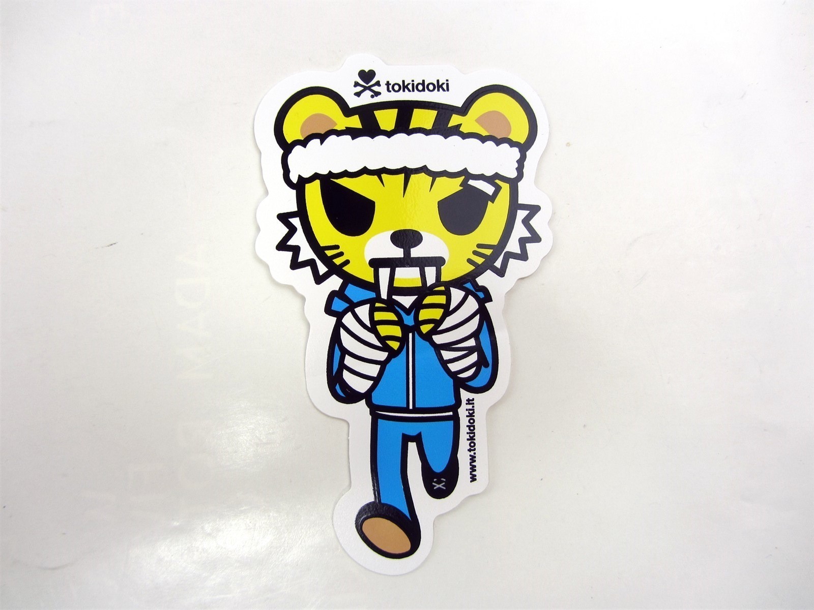 4 Lot TOKIDOKI Stickers TKDK Flag Mozarella Juicy Tiger Boxer Adios Scooterino