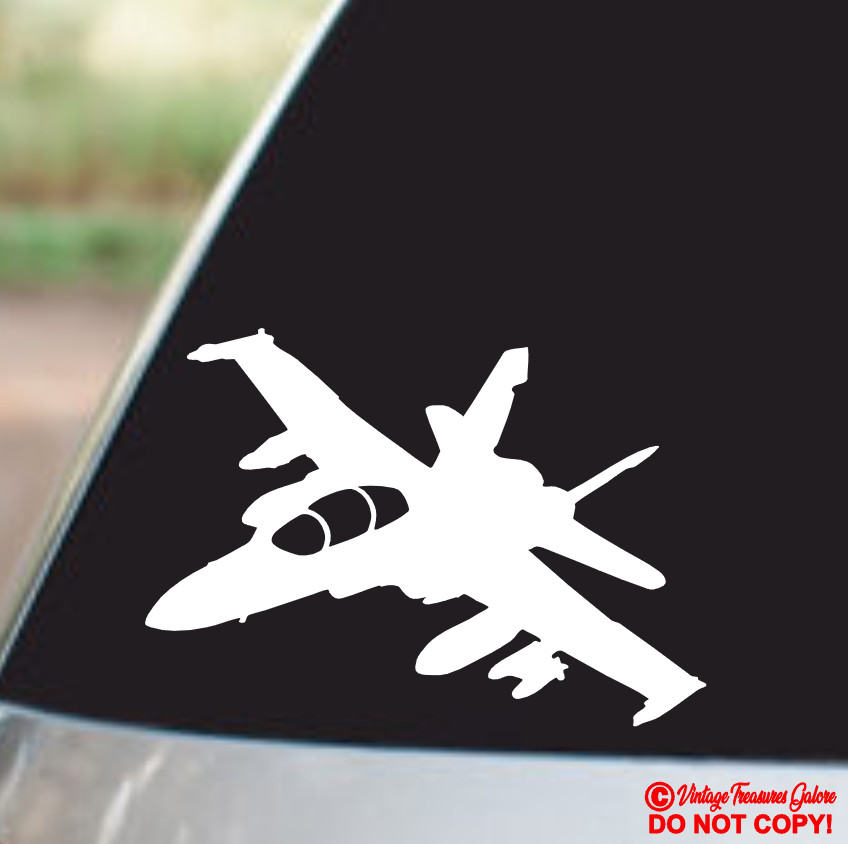 F/A-18 HORNET FIGHTER JET Vinyl Decal Sticker Car Window Wall Bumper Military