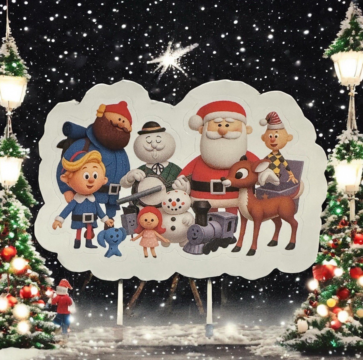 Rankin Bass Rudolph Red-Nosed Reindeer Characters 4” Inch Vinyl Sticker Decal