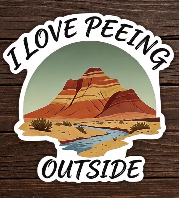 I Love Peeing Outside Mountains Camping RV Car Laptop 2.3” VINYL DECAL STICKER