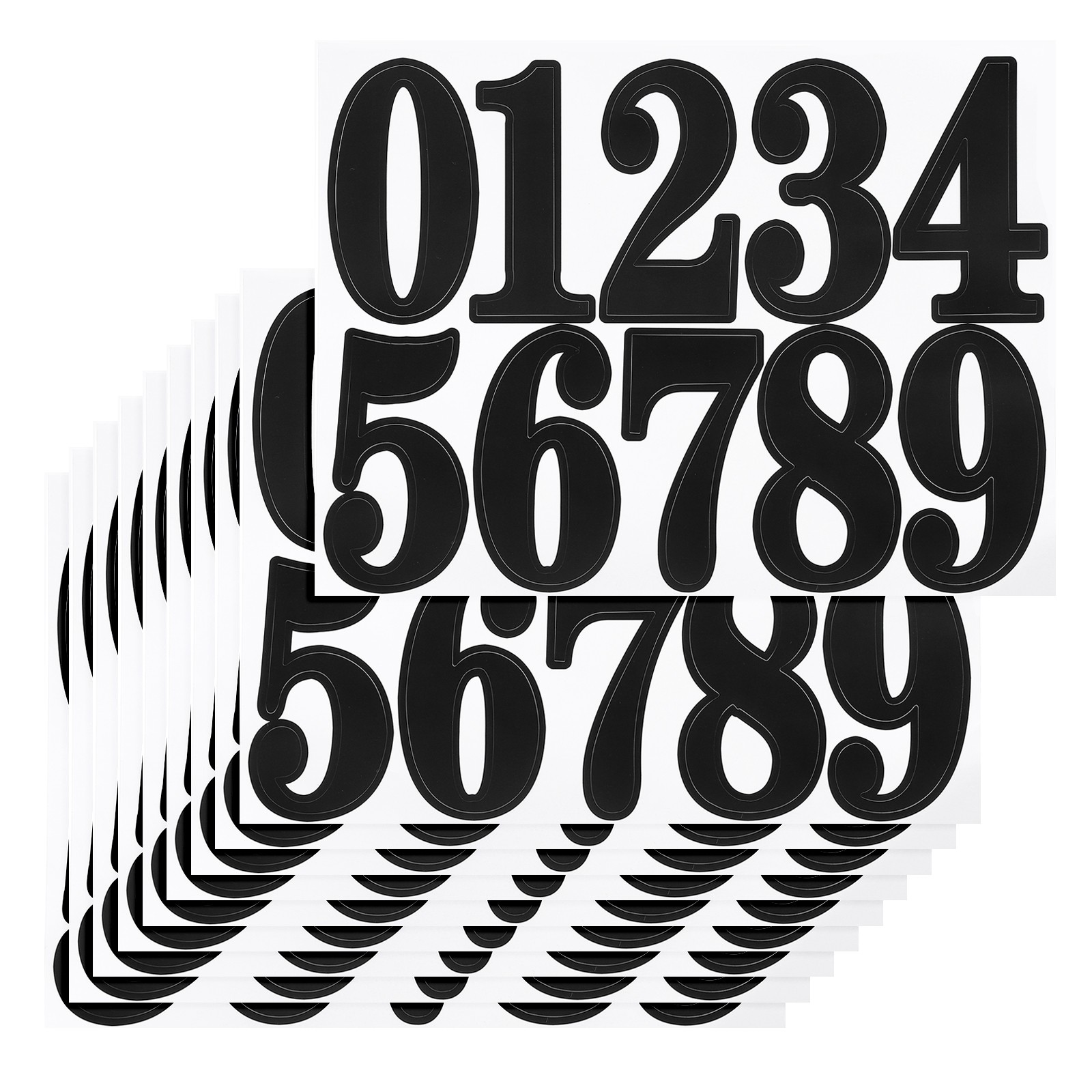 100 Pcs 10 Sheets Mailbox Numbers for Outside, 4 Inch Black Number Sticker