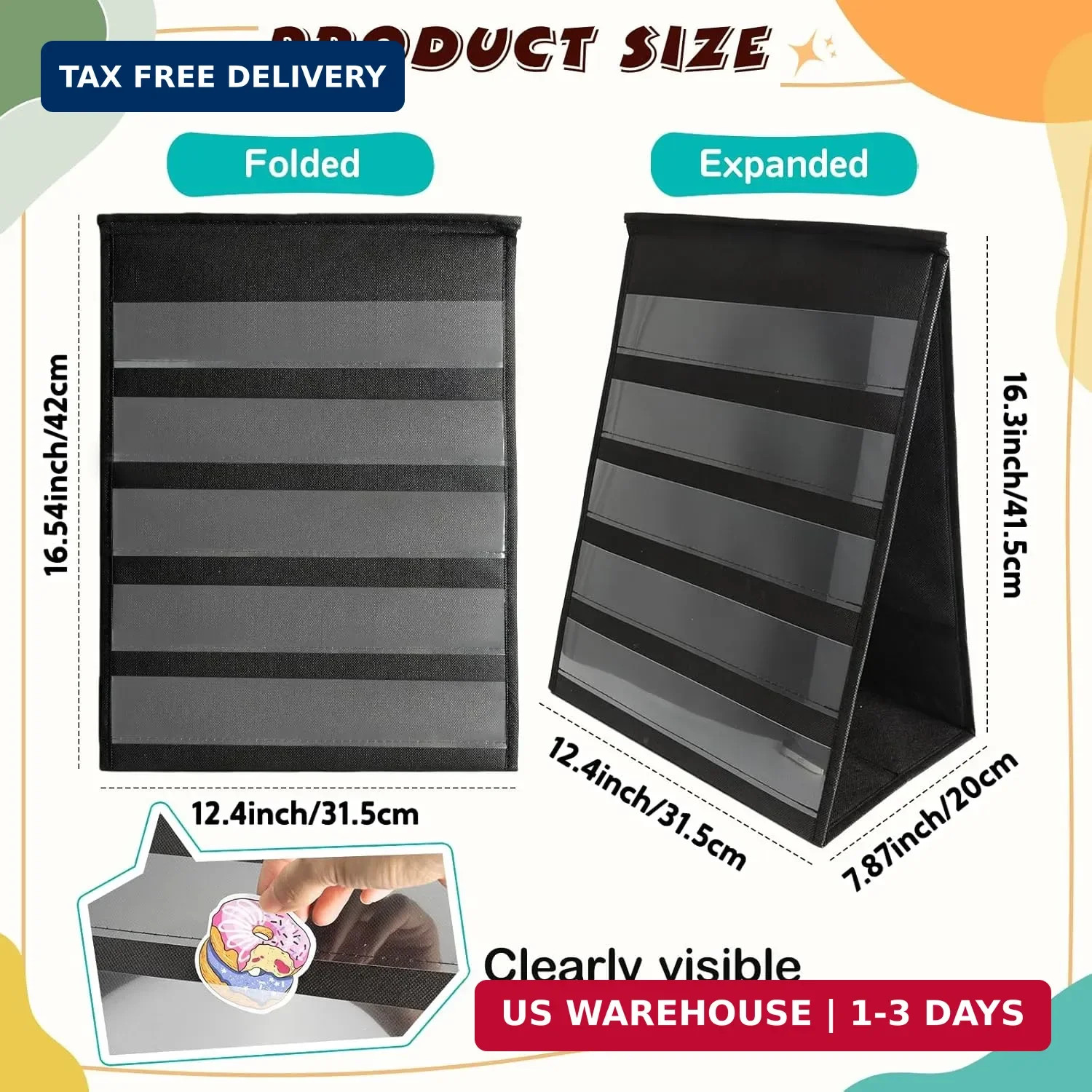 5 Tier Sticker Display Stand, 2-Sided Portable Sticker Display for Vendor Events
