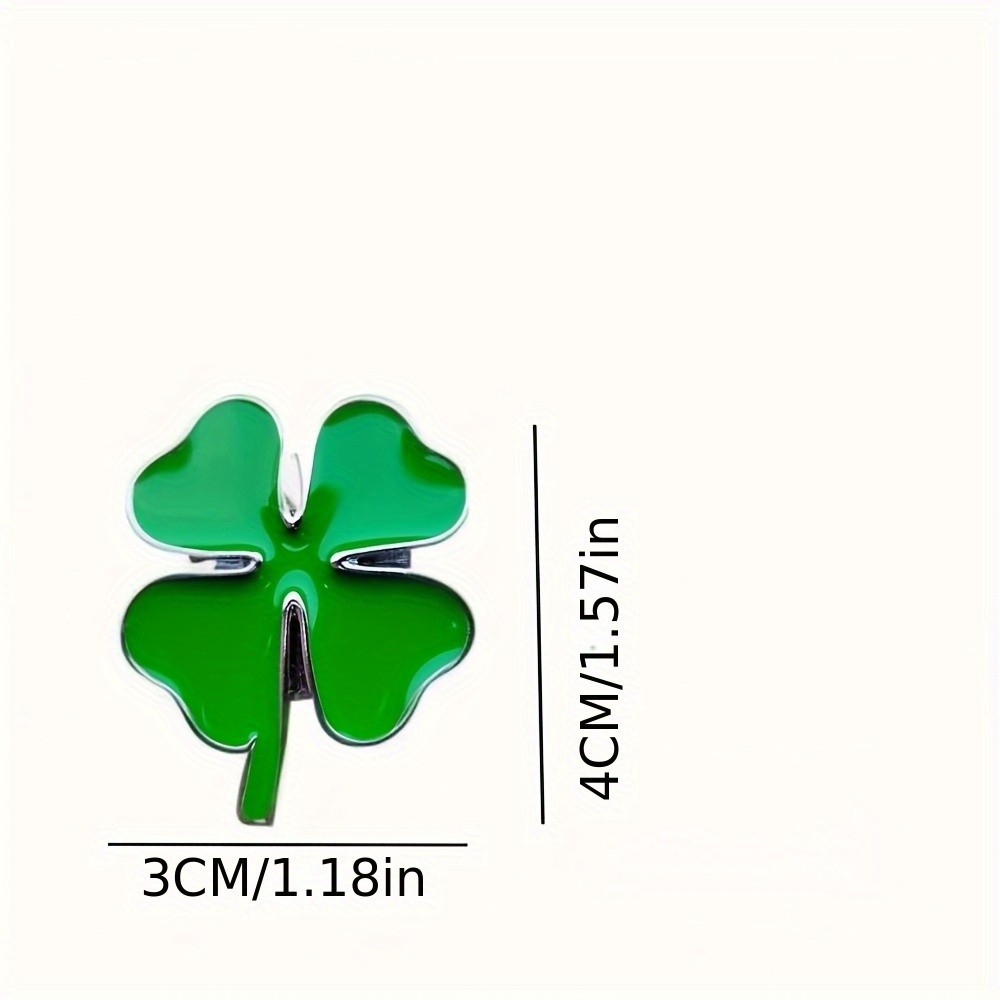 Durable Symbolic Positive-Vibe 2x 3D Zinc Alloy Four-Leaf Clover Car Tail Emblem