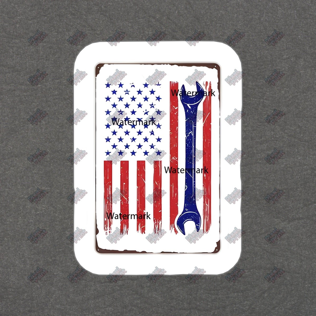 Vintage American Flag Wrench Vinyl Sticker Patriotic Tool Decal for #987229