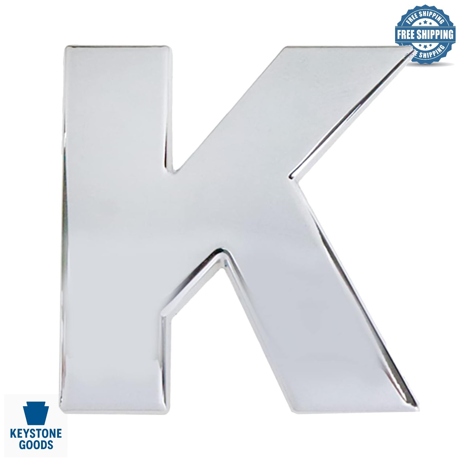 3D Chrome K Badge for Car – Zinc Alloy Emblem Sticker, Easy Install, Durable …