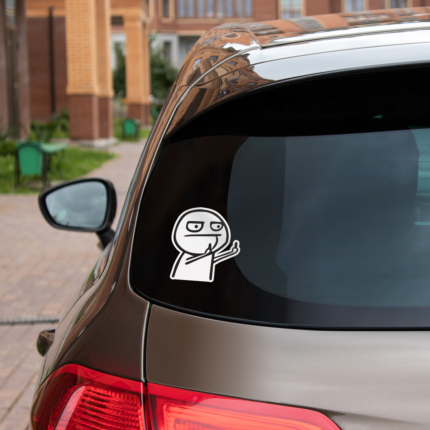 Funny FCK Middle Finger Troll Face Meme Car Bumper Vinyl Sticker Decal