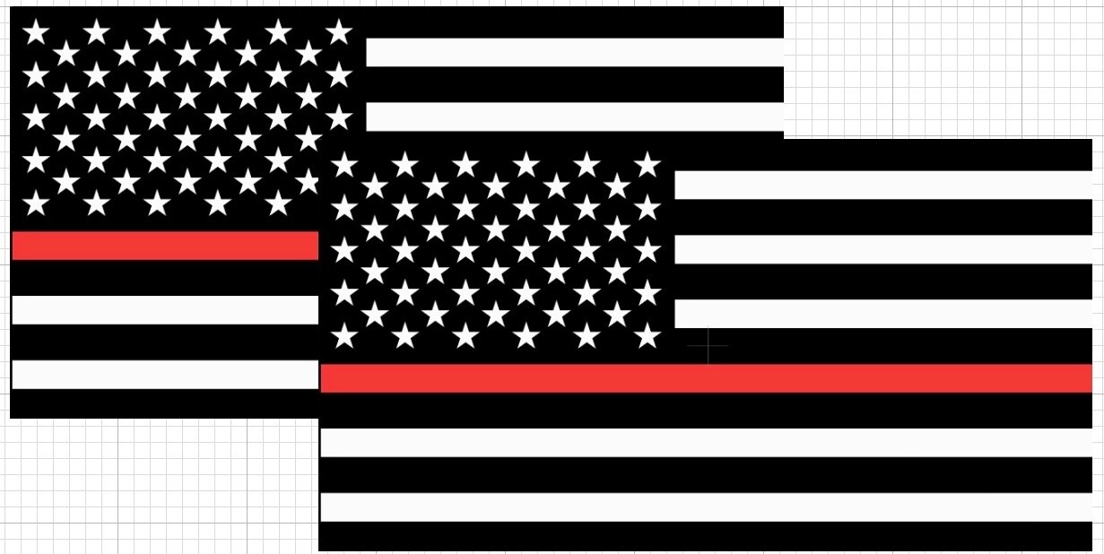 STICKER (BUY2, GET 1 FREE) THIN RED LINE American flag fire service vinyl USA