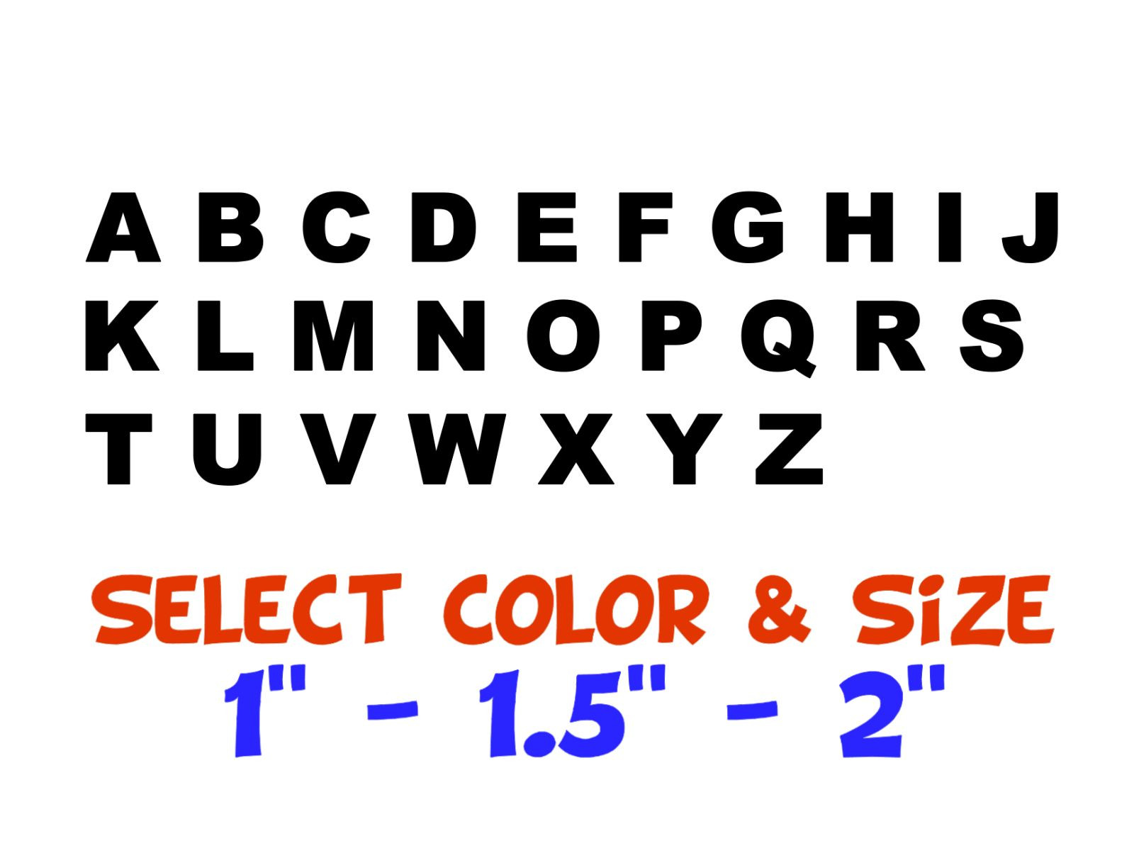 Alphabet – Letter Set – Vinyl Decals – Boat, House – Select Color & Size – Arial