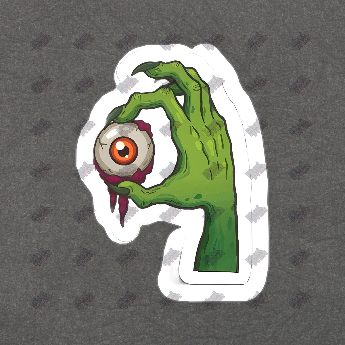 Creepy Green Zombie Hand with Eyeball Vinyl Decal Perfect for #524891